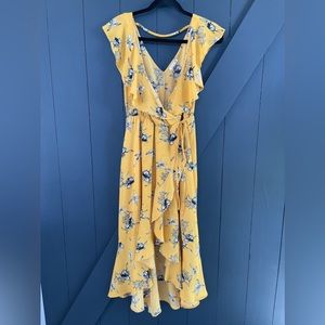 Yellow bird print Soprano Dress